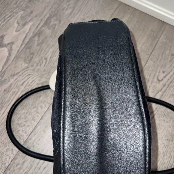 Juicy Couture Black Velvet Shoulder Bag with Heart Charm - Picture 7 of 7